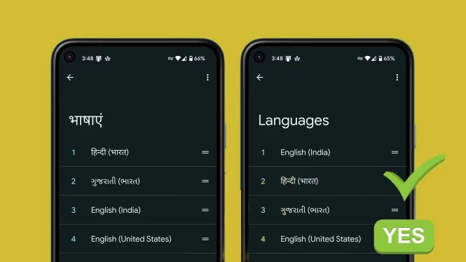 изменить язык на телефоне Android